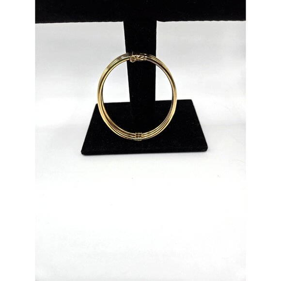 Vintage Milor Signed Sterling Gold Leaf Italian Hinged Bracelet with Safety - Picture 10 of 11